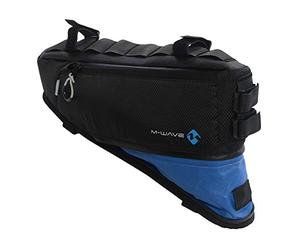 M-Wave, BP Bolsa Cuadro Bicicleta Rough Ride Triangle, Adultos Unisex, Negro/Azul, 42x14-25 cm