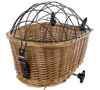 M-Wave Cesta de mimbre para bicicleta para el portaequipajes trasero, para mascotas, perros