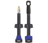 M-Wave Fahrradschlauch Auto Schrader Ventil 40 Mm Válvula sin cámara, Unisex, Negro Y Azul, Länge: 45 mm