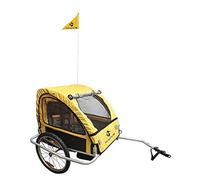 M-Wave Kids Ride Easy - Remolque Plegable para Bicicleta Infantil y Equipaje con Marco de Acero, Color Plateado, 60 x 75 x 28 cm