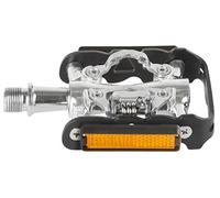 M-Wave Peasy Pedal Combinado, Doble función, Cuerpo y Jaula, Eje CNC Crmo, con rodamientos de Bolas industriales, Unisex Adulto, Negro/Plata, Talla única