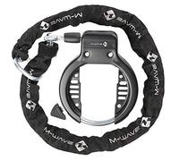 M-Wave, Ringchain Candado Cuadro con Cadena, Adultos Unisex, Negro