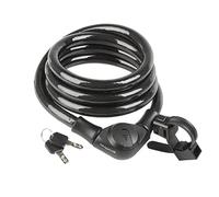 M-Wave S 20.18 - Candado de Cable en Espiral, Negro, diámetro 20 x 1.800 mm