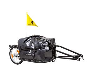 M-Wave Stalwart Single 40 - Remolque para bicicleta de un solo carril, con bolsa de transporte, capacidad de carga de 35 kg.
