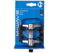 M-Wave Steady-a Pedal de Bicicleta, Unisex, Plata, Talla única