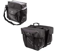 M-Wave Unisex - Adultos Amsterdam Triple + Utrecht Travel Bolsa portaequipajes y Bolsa de Manillar en Set, Negro/Gris