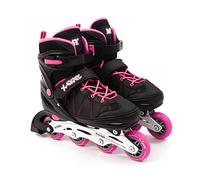 M.Y X-Skate - Patines en línea ajustables rosa con ajustadores integrados para niños y niñas, talla M