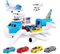 m zimoon Aviones de Juguete Transporte con 4 Coches y 1 Helicóptero