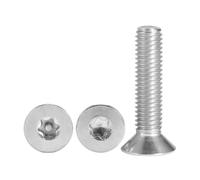 M1.4 M1.6 M2 M2.5 M3 M4 M5 M6 M8 Tornillo de cabeza avellanada plana de seis lóbulos 304 Acero inoxidable estándar Longitud 3-30 mm(M2x10mm 100pcs)