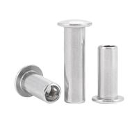 M1.5 M1.7 M2 M2.5 M3 M3.5 304 Botón plano redondo de acero inoxidable cabeza de armazón medio remache semihueco for artesanía/Hardware de reparación(3mm,M2-100pcs)