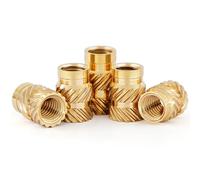 M1.6 Insertos roscados,100 piezas M1.6 * 5 * 2.5 Inserto de conjunto de calor de Latón C3640,tuercas de hardware de rosca hembra estándar para componentes de plástico e impresión 3D