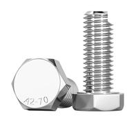 M1.6 M2 M2.5 M3 M4 M5 M6 M8 M10 A2-70 304 Acero inoxidable Rosca métrica DIN933 Perno de cabeza hexagonal exterior Externo(10mm,M6 10pcs)