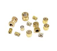 M1.6 M2 M2.5 M3 M4 M5 M6 Rosca moleteada Tuerca de inserción de cobre y latón Nutsert integrado for moldeo por inyección de calor termofusible Impresión 3D(10pcs M6(OD 9mm),Length 3mm)