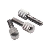 M1.6-M8 304 Stainless Steel GB836 Knurled Thumb Screw, Small Head Straight Knurl Hand Tighten Adjusting Fastener(30mm,M8 (2pcs))