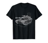 M1 Abrams Blueprint Tanque de Batalla Line Art Camiseta