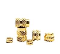 M1 M1.2 M1.4 M1.6 M1.7 M2 M2.5 M3 M4 M5 M6 Latón Cobre Insertar Tuerca Rosca moleteada(Length 1.5mm,25pcs M4(OD 7mm))