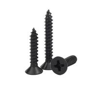 M1-M6 Black 304 Stainless Steel Flat Countersunk Head Self Tapping Screws, Cross Wood Screw Assortment Fasteners (40mm,5pcs M6)