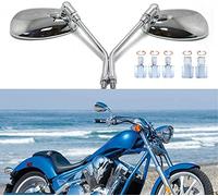 M10 10mm Retrovisor moto cromados Espejos para manillar de motocicleta, espejos retrovisores laterales con paquete de tornillos para scooter Street Bike Cruiser Chopper Sport Bike ATV