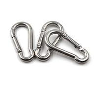 M10 3/8" 304 gancho de resorte de acero inoxidable, gancho cargado, mosquetón de bloqueo llavero para el hogar, camping, pesca, senderismo, viajes (3 piezas)