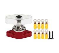 M10 Electrical Distribution Block Bus Bar | 300A High Current 3 / 8in Stud | Battery Junction Block for Cars/RVs/Trucks | Tinned Brass Terminal Block