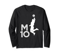 M10 Maradona Logo - Silueta de la Mano de Dios Manga Larga