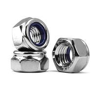 M12-1,75 Tuercas de Seguridad de Nylon, Tuerca Hexagonal Acero Inoxidable 304, Tuerca Autoblocante DIN985 (10 Piezas)