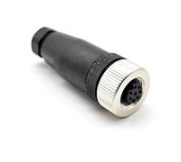 M12 8 Polos Conector, Código Recto Tornillo Acoplamiento sin blindar M12 Conector Actuador Aviación Enchufe, Conector M12 8 Polos IP67 Impermeable (Hembra)