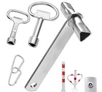 M12/M10 llave de Bomberos FORMVERSITY, 3 Piezas Universal Llave Triangular Llave de Bolardo, Llave Armario Electrico Contador con Mosquetón para Caja Eléctrica, Gas, Agua, Contador de Electricidad