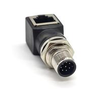 M12 to RJ45 Bulkhead Adapter 8 Pin A Code M12 Male to RJ45 Socket adaptador de cable
