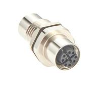 M12 X-Code - Conector de mamparo de 8 pines, 10 Gbps, Cat6A Ethernet blindado hembra a hembra, enchufe de montaje en panel IP67, conector circular impermeable para automatización de redes industriales