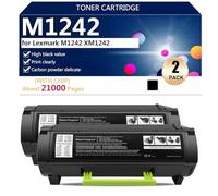 M1242 Cartuchos de Tóner de Repuesto Compatibles para Lexmark M1242 XM1242 Impresora, Alto Rendimiento 21000 Páginas, Fácil Instalación,Black-2 Pack