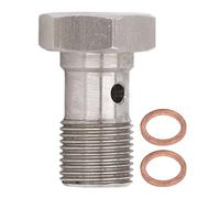 M12x1.0 Banjo Bolt Fitting | High - Strength Alloy Single Hole Brake Hose Adapter | Leak - Proof Turbo Oil Feed/Line Connector | Includes 2 Sealing Washers