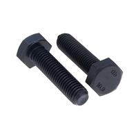 M12x40 Pernos de cabeza hexagonal negros, tornillos de cabeza de alta resistencia para construcción metálica, automotriz, maquinaria, bricolaje, acero HT Class 10.9 DIN933 12mm x 40mm (Pack of 5)
