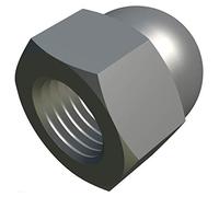 M14 Tuercas Domo Hexagonales (Paquete de 5) Chapado en Zinc de Latón Tapa Decorativa Cabeza Cubierta para Tornillos/Pernos - Tapa de Protección Estándar Certificado DIN 1587 Plateado (14mm)