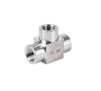 M14x1.5 304 Stainless Steel Female Thread Tee Type 3 Way High Pressure Pipe Fitting