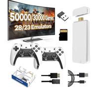 M15 Consola de Juegos Retro Game Stick 30000+ Juegos,23 Emulador,4K HDMI Consola de Videojuegos portátil con Controladores inalámbricos duales de 2.4Ghz,Plug and Play Video Game Stick for TV (64G)