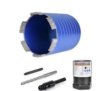 M16 Turbo Diamond - Avellanador de Diamante 82 mm Con 6 Cantos, 95 mm de Longitud Útil, 6 Segmentos, Corona de Perforación, Broca de Centrado, Para Hormigón