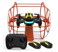 M17 Mini Dron Quadricóptero RC con Escudo Protector Modo Dual Tierra Aire Despegue Aterrizaje con Un Botón Modo sin Cabeza 3 Ajustes de Velocidad 2Baterías Recargables Regalos Fácil de volar