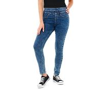 M17 Women Ladies Denim Jeans Jeggings Sculpt Pull On Skinny Fit Casual Cotton Trousers Pants with Pockets, Acid Blue, 14 para Mujer