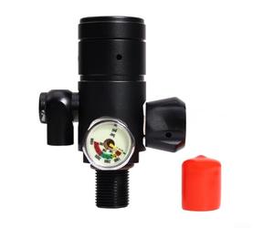 M18x1.5 Cilindro de buceo válvula reductora de presión con giro de 360 grados para buceo para botella de pony, negro (FMJ033)