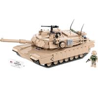 M1A2 Abrams | Placa impresa (Pad Printed), torre móvil y barril, escotillas que se abren, figura de la bandera de Estados Unidos