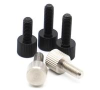 M2 .5 M3 M4 M5 M6 304 Tornillos de pulgar acero inoxidable ajuste manual cabeza moleteada métrica tipo liso negro(6MM_M3 5PCS)