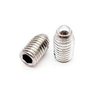 M2.5 M3 M4 M5 M6 M8 M10 M12 Black Grade 12.9 Steel 304 Stainless Steel Hex Socket Spring Ball Plunger Grub Bolt Point Set Screw(304 stainless steel,25MM_M8 5PCS)