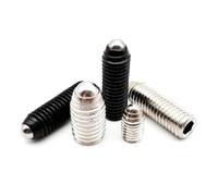 M2.5 M3 M4 M5 M6 M8 M10 M12 Black Grade 12.9 Steel 304 Stainless Steel Hex Socket Spring Ball Plunger Grub Bolt Point Set Screw(304 stainless steel,35MM_M2.5 5PCS)