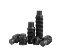 M2.5 M3 M4 M5 M6 M8 M10 M12 M14 M16 acero de grado 12,9, juego zócalos hexagonales negros, tornillo DIN915, perno sin cabeza convexo con punta perro