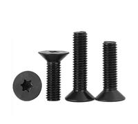 M2 .5 M3 M4 M5 M6 Perno de cabeza avellanada plana Torx de seis lóbulos negro, pernos hexagonales de acero inoxidable 304, tornillo de máquina(M2x4(100pcs))
