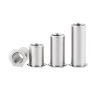 M2.5 M3 M4 M5 M6 Remache hexagonal pasante de acero inoxidable 304, tuerca remachable, separadores autoperforantes, perno(7mm,M5-10pcs)