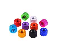 M2 .5 M3 M4 Tuerca moleteada de aleación aluminio Tuercas redondas apriete manual doble anodizado 10 colores(Dark blue,M3 (10pcs))