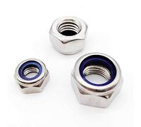 M2 .5 M3 Tuerca Nylock negra de acero inoxidable M4 M5 M6 M8 M10 M12 M16 304(304 stainless steel,M10 25pcs)