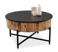 M2 Kollektion Fabio 2 Mesas de café, Mango de Madera Maciza, H=45cm D=80cm